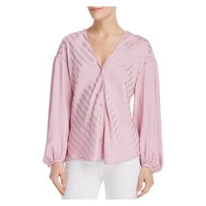 JOIE Womens Pink Long Sleeve V Neck Blouse Size: XS